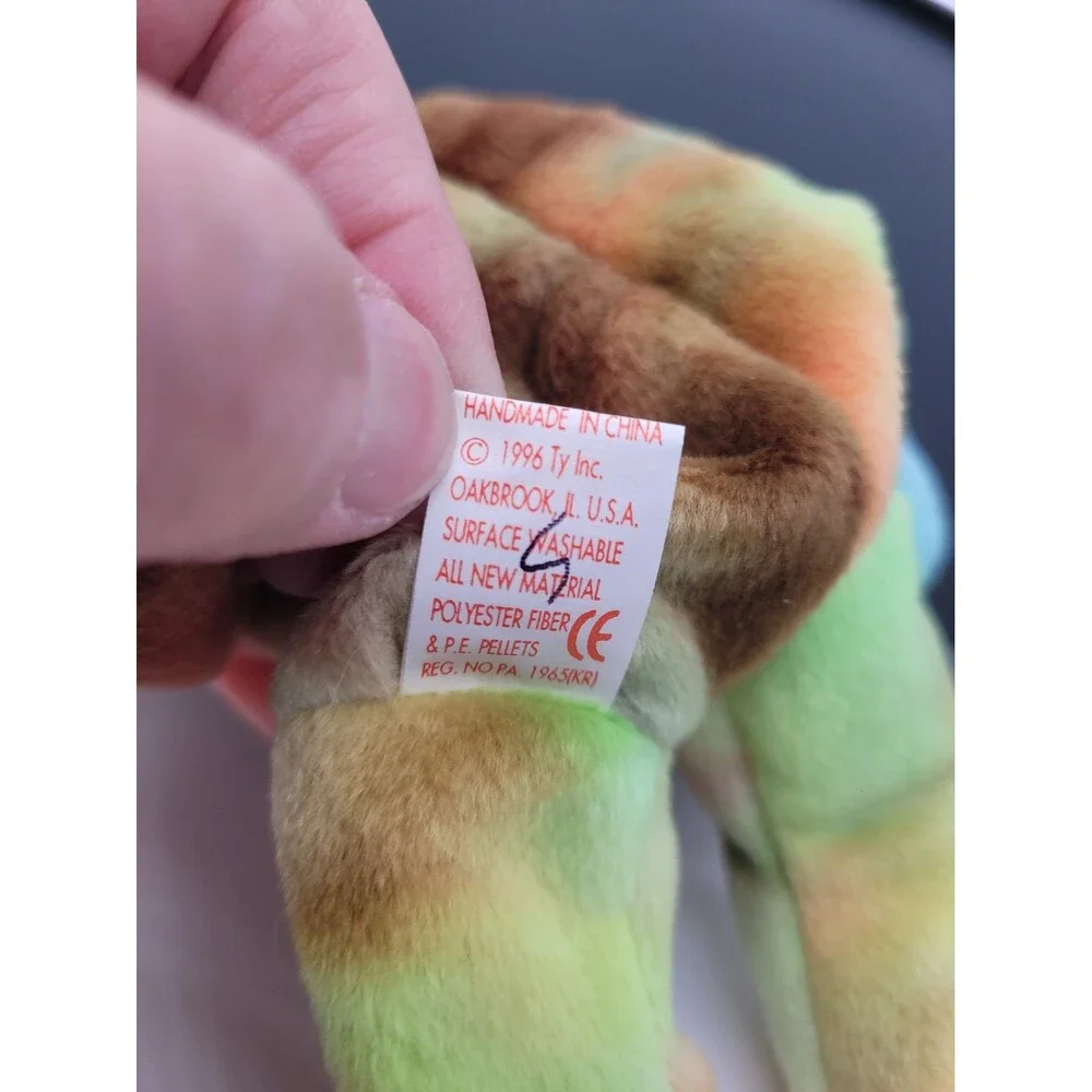 Ty Beanie Baby: Peace Bear 1996 Multicolor With Tag Vintage 8